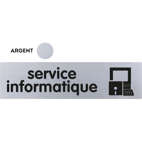 Plaque de porte Service informatique - Classique argent 170x45mm - 4321080