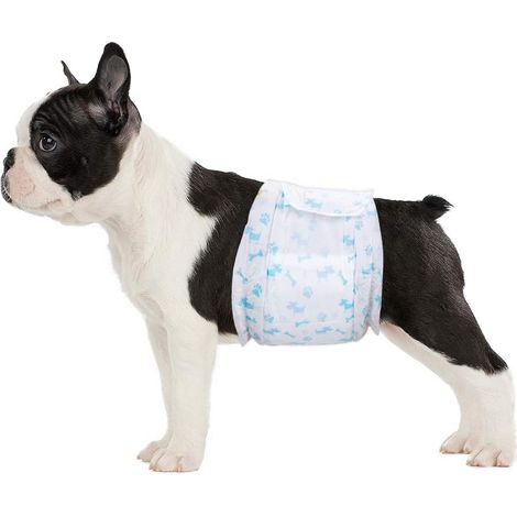 Paquet de 24 Couches jetables pour Chiens mâles, Couches enveloppantes pour Chiens mâles, Taille 30-48 cm Petit (1/5)