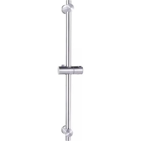 NOLUXA Barre de douche en acier inoxydable 304,avec fixation réglable en hauteur et en angle,acier inoxydable brossé finition chromée,66cm