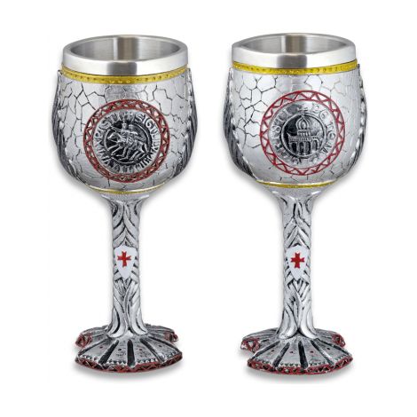 Harz Cup Tole10 Imperial Sigillum Militum Xpisti, Gesamtgröße 19 cm, Aluminium innen