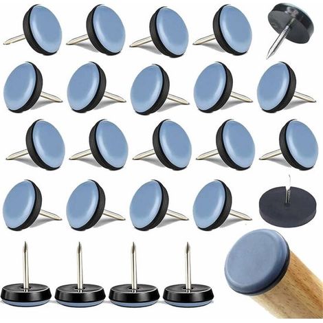 Deslizadores de muebles de teflón, Protectores de suelo autoadhesivos, Deslizadores resistentes muebles, alfombras suelos madera, 20 unidades (1/5)