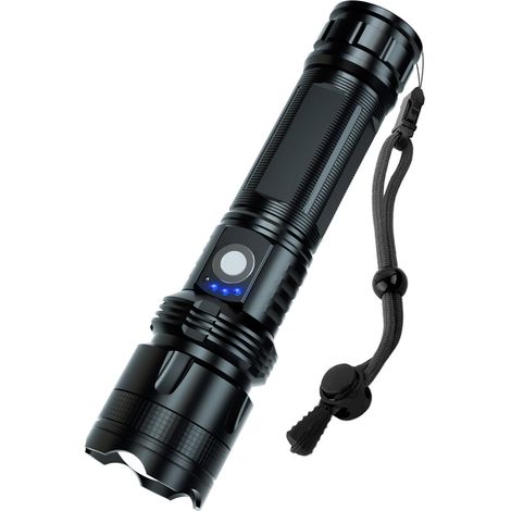 Linternas LED recargables de alto brillo, 200.000 lúmenes, potentes y superbrillantes, 5 modos, resistentes al agua, para emergencias y senderismo. (1/5)