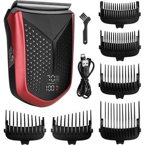Tondeuse Électrique USB Rechargeable avec Écran Intelligent et Étanche, Idéale pour une Utilisation à Sec et Humide sur les Cheveux de la Poitrine, Du Dos et Du Pubis (1/5)