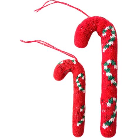 Ornements De Noël Guirlande en Feutre Fait Main D'Ornements Canne- Ornement Canne À Sucre De Noël Festif Manteau De Cheminée Fête Anniversaire Camarades Classe (1/5)