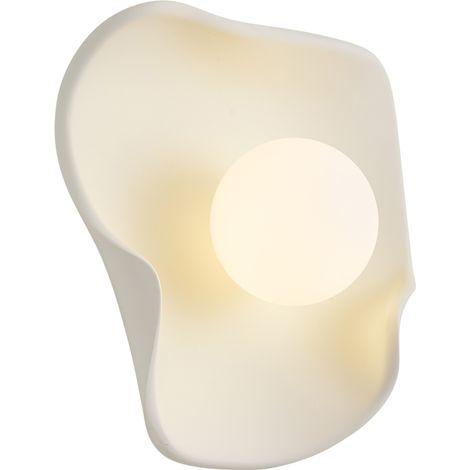 QAZQA Japandi Wall Lamp Cream with White Glass - Parel (1/5)