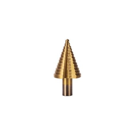 Litzee – Punta da trapano a gradini in titanio HSS 5-35 mm – Per forare plastica, rame, alluminio – Custodia inclusa – Resistente al calore e alla corrosione – Crezuo