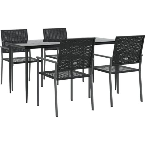 vidaXL Ensemble à manger de jardin 5 pcs résine tressée acier (1/5)