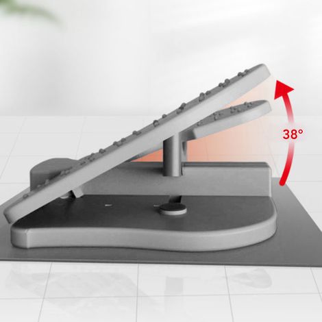 Verstärkter Nylon-Stepper, Mini-Stepper, leise und zusammenklappbar, für das Beintraining unter dem Schreibtisch, grau, Einheitsgröße (1/4)