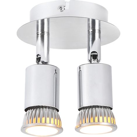 Aplique de pared doble H C85-265V con casquillo GU10, iluminación direccional y ángulo de luz ajustable para cocina, pasillo o baño. (1/5)
