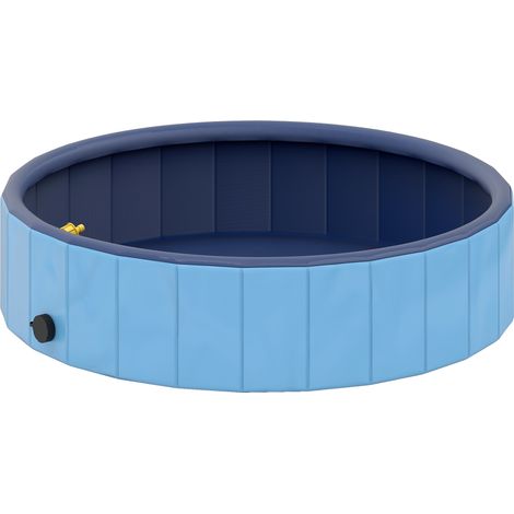 Piscine pliable chiens enfants PVC résistant dessiccation Ø100x30 cm Azul Claro