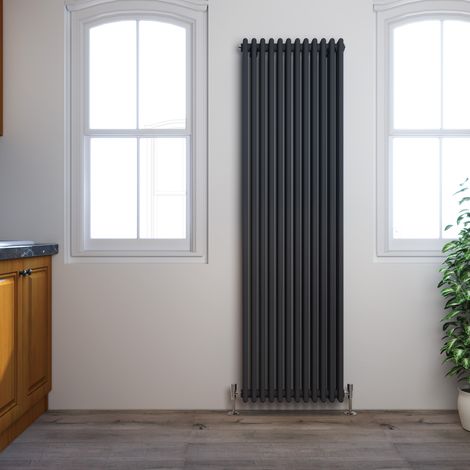 ELEGANT Traditional Radiator Anthracite Triple Vertical Cast Iron Grey Tall Radiator - Perfect for Kithcen, Living Room, Bathroom Radiators 3 Column 1800 x 554 mm (1/5)