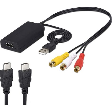 Convertisseur Hdmi Vers Rca - 1080p 60 Hz - Compatible Pal Ntsc Secam - Entrée Hdmi Femelle - Sortie Av 3Rca Composite - Pour Tv Ancienne Pc Xbox Dvd (1/5)