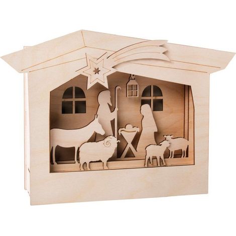 Kit de cadre photo en bois à motifs 3D, nature, crèche, 1 ensemble dans une boîte (1/5)