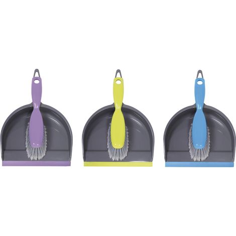 MASTA Kehrgarnitur-Set Plastik Schaufel mit Gummilippe+Feger aus PVC