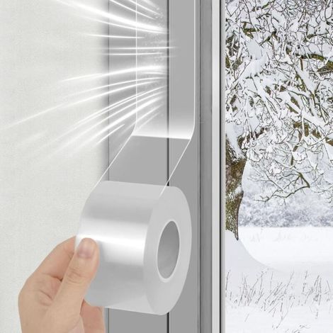 Bande d'Étanchéité pour Fenêtre Joint en Caoutchouc Transparent, Anti Vent et Poussière, Isolation Froid (Blanc) (1/5)