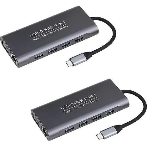 Station d'accueil hub USB-C 11-en-1, compatible HDMI 4K 30 Hz, avec ports USB 3.0 et charge rapide PD 100 W (1/5)