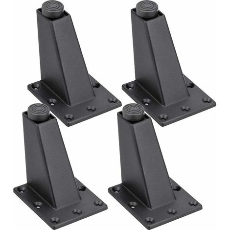 Pièces pieds de meuble réglables noirs, alliage d'aluminium, pour table meuble cuisine canapé (1/5)