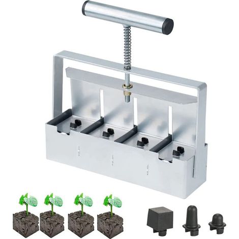 Kit de micro-compactage manuel du sol Compacteur de terre pour plateaux de semis, outil de semis et de remplissage, ensemble d'outils de jardinage (1/4)