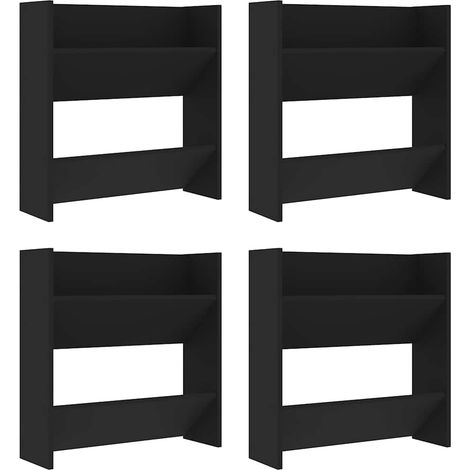 Scarpiere  Mobile per scarpe a Muro 4 pz Nere 60x18x60 cm in Legno Multistrato (1/5)