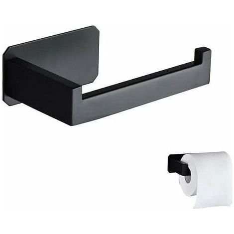 Porte Papier Toilette Inox Original Porte Papier Toilette Mural Sans Perçage Porte Papier Toilette Noir 3M Adhésif Pour Décoration Salle De Bains WC Cuisine Accessoire (1/5)