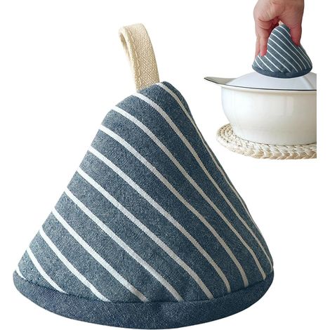 Poignée isolante pour couvercle de casserole, protège-bouton isolant, manchon triangulaire en coton pour poignée, housse de poêle en fonte émaillée, 12 x 9 cm, conception légère (1/5)