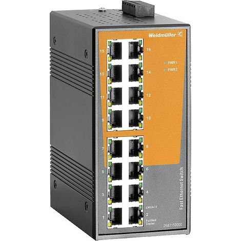 Commutateur Ethernet industriel Weidmüller IE-SW-EL16-16TX 10 / 100 MBit/s S268642