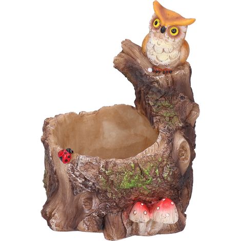 Innovativer, wasserdichter Blumentopf aus Kunstharz für Sukkulenten und Bonsai zur Innendekoration. Adler sitzt auf einem Baum.