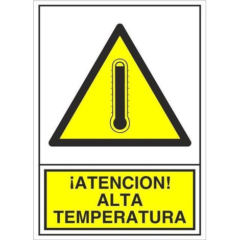 señal 376 adhesiva 105x74 ''alta temp.'' ­atencion alta temperatura