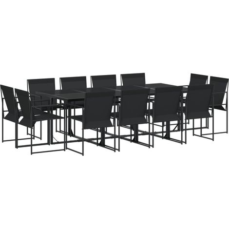 Maison Exclusive - Set da Pranzo da Giardino 13 pz Nero in Textilene