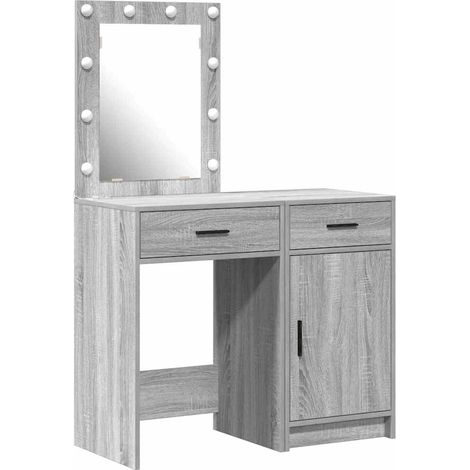 Maison Exclusive - Schminktisch mit Tür 2 pcs Grau 50 x 41 x 135