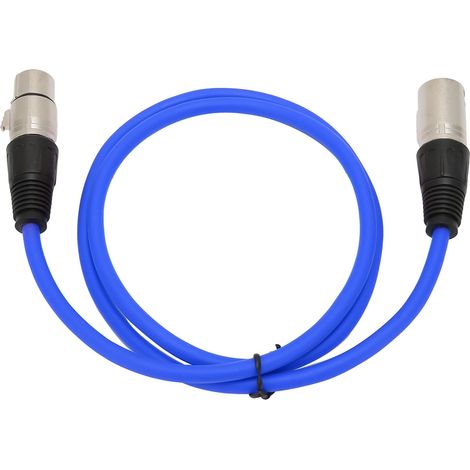 3-poliges Mikrofonkabel (Stecker auf Buchse), robuster Audioadapter für Mikrofone, blau (1/5)