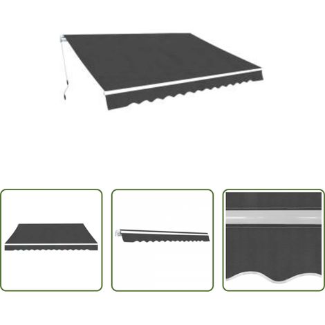 Auvent mural - Auvent pliable manuel 600 cm Anthracite (1/5)