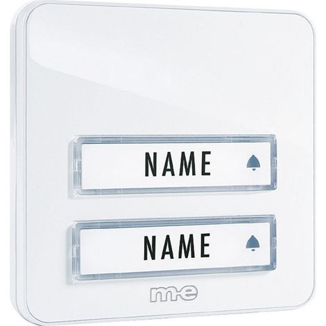 m-e modern-electronics KTA-2 W Klingelplatte mit Namensschild 2fach Weiß 12 V/1 A