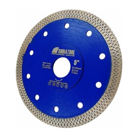 Marbre scie lame diamant porcelaine carrelage céramique disque de coupe à sec outil bleu filet tranche 125mm, Ensoleillé (1/4)