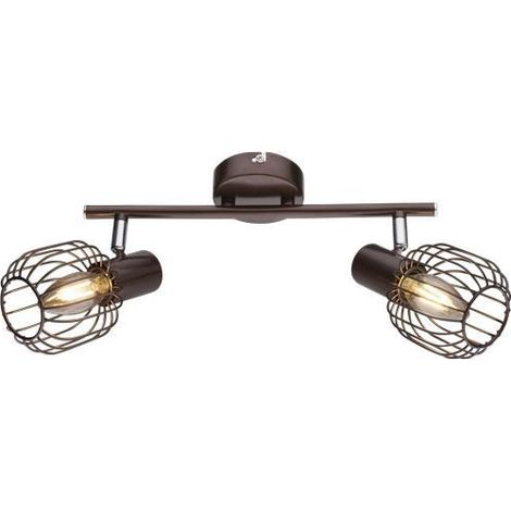 Faretto a due luci globo anakin, lampadine non incluse, color bronzo, cromo, marrone, glb 54801-2 (1/2)