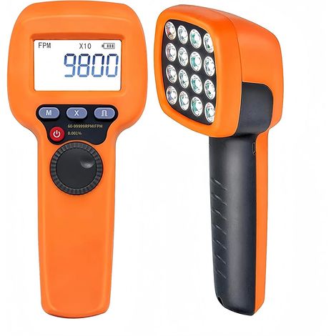 Tachymètre Numérique LED Flash Stroboscope, High Speed Counting Tachometer 6099999 RPM, Sans Contact Speedometer Hz Velocity Tester for Car Motor Gear Printing (1/5)