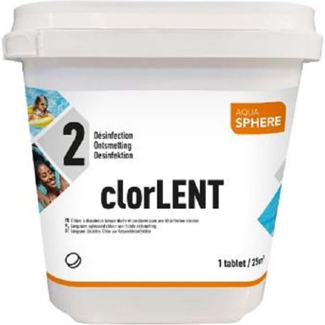 Chlore lent AQUASPHERE - Seau de 5 kg (galets de 250gr)