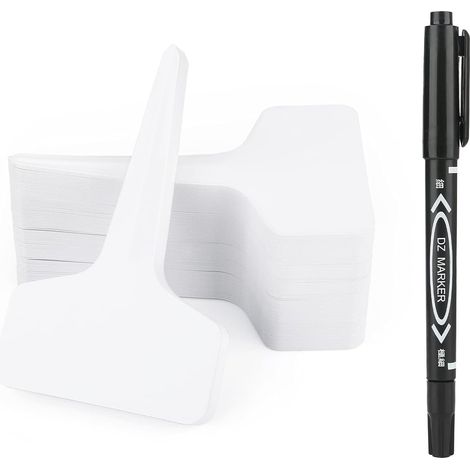 NGLAKE 200 pièces étiquettes pour plantes potager, étiquette semis plastique, et stylo, pour jardin exterieur rétiquettes à herbes, blanc (1/5)