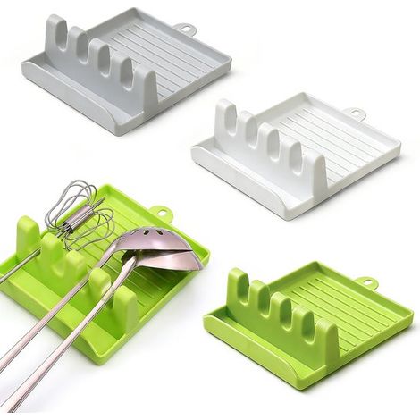 Scaffale portaoggetti in plastica - 3 pezzi - 15,612,64,7 cm - per riporre spatole, mestoli, pinze e altri utensili da cucina in casa - facile da pulire (1/5)