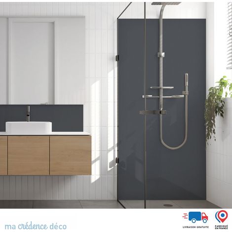 Panneau de douche : Gris ardoise - Alu composite - 90 - 245 (1/3)