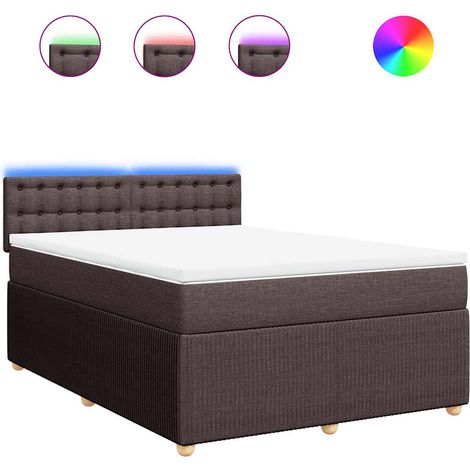 Maison Exclusive - Sommier à lattes de lit avec matelas Marron foncé 160x200 cm