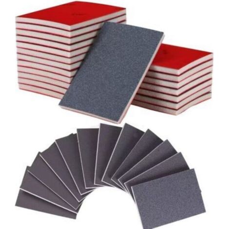 24 pcs Éponge de Ponçage, Polissage Grain 180-3000,Cale a Poncer Kit Papier Abrasif Sec et Humide pour Modèle de Construction Sèch