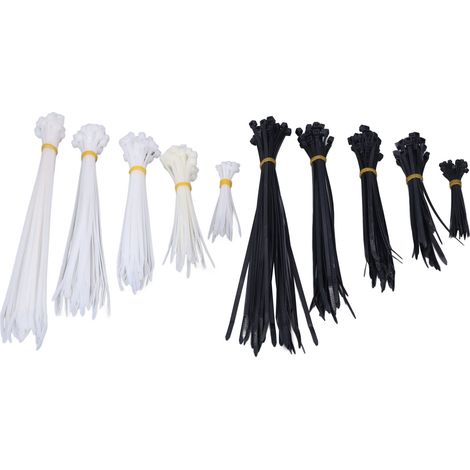 Lot de 300 colliers de serrage en nylon auto-bloquants pour câbles électriques, assortiment pour usage intérieur et extérieur (1/5)