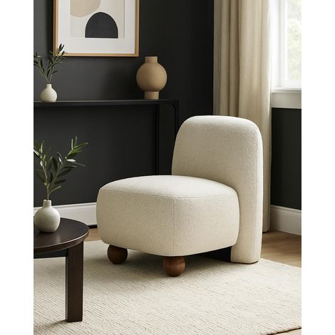 Oslo - Fauteuil design en tissu beige (1/5)