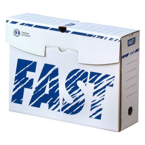 Lot de 25 boîtes archives carton Fast - Dos 10 cm - Blanches