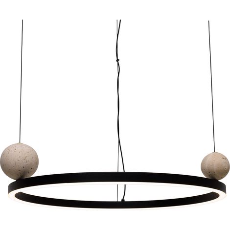 Lampada a sospensione moderna ring LED 35W nero SOLARIS (1/3)