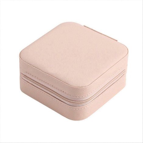 Schmuckkästchen mit frischem rosa Blumenmuster, elegante Aufbewahrungsbox mit Blumenmuster, Geschenkbox, kompakte Größe (1/5)
