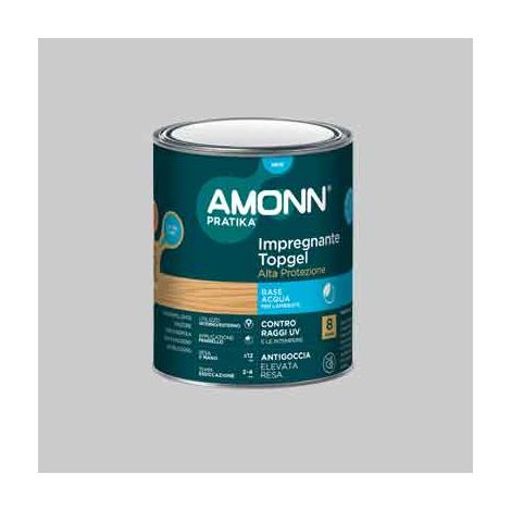 IMPREGNANTE ALL'ACQUA 'TOP GEL' AMONN 0,75 lt - Noce chiaro - AMONN