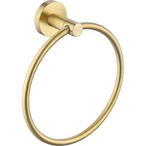 Anneau porte-serviettes doré brossé (diamètre 16 cm) porte-serviettes mural moderne en acier inoxydable (1/5)