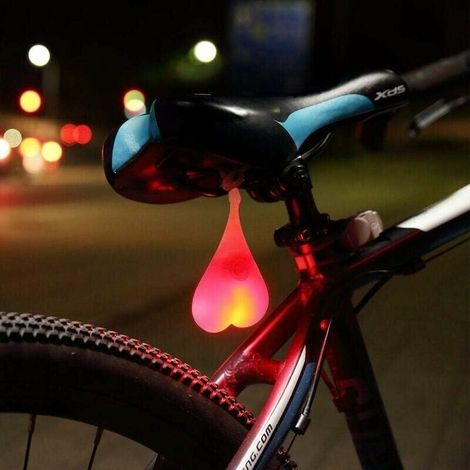 [NEVER USED] Heart-shaped light silicone balls bicycle LED bicycle lamp style bicycle balls bicycle tail light LED hazard warning light night waterproof rental seat lamp egg, red light